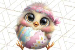 Quirky Easter Chicks Clipart, Cute Cartoon Chicks Pastel Png Product Image 3