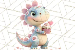 Valentine Dinosaur Clipart PNG Cute Dino Valentine Printable Product Image 3