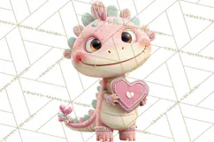 Valentine Dinosaur Clipart PNG Cute Dino Valentine Printable Product Image 4
