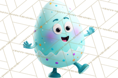 Cute Easter Egg Characters PNG, Adorable Spring Egg Clipart Product Image 5