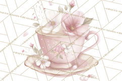 Tea Party Dreams PNG, Girly Pastel Desserts Teacups Clipart Product Image 5