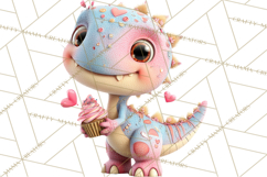 Valentine Dinosaur Clipart PNG Cute Dino Valentine Printable Product Image 5