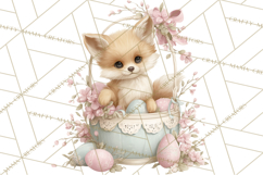 Easter Woodland Animals Clipart, Cute Fox Squirrel Png Product Image 4