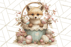 Easter Woodland Animals Clipart, Cute Fox Squirrel Png Product Image 5