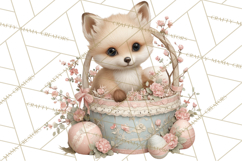 Easter Woodland Animals Clipart, Cute Fox Squirrel Png Product Image 2