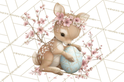 Easter Woodland Animals Clipart, Cute Fox Squirrel Png Product Image 3
