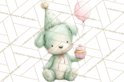 Pastel Birthday Clipart, Cute Party Animals PNG Product Image 2