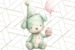 Pastel Birthday Clipart, Cute Party Animals PNG Product Image 2