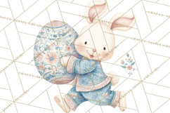Chinoiserie Easter Clipart, Cute Elegant Bunny Easter Png Product Image 2
