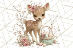 Easter Woodland Animals Clipart, Cute Fox Squirrel Png Product Image 2