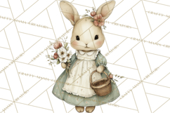 Vintage Garden Animals Clipart, Ducklings Bunnies Lambs Product Image 4