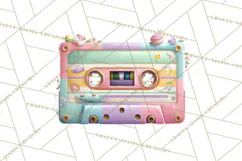 Pastel Retro 90s PNG, Cute Aesthetic Clipart, Checkerboard Product Image 4