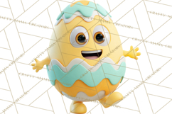 Cute Easter Egg Characters PNG, Adorable Spring Egg Clipart Product Image 4