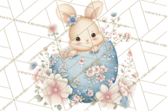Chinoiserie Easter Clipart, Cute Elegant Bunny Easter Png Product Image 4