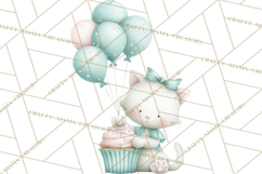 Pastel Birthday Clipart, Cute Party Animals PNG Product Image 4
