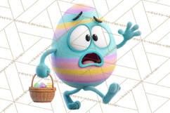 Cute Easter Egg Characters PNG, Adorable Spring Egg Clipart Product Image 3