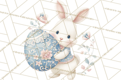 Chinoiserie Easter Clipart, Cute Elegant Bunny Easter Png Product Image 3