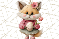 Yarn Animal Easter Clipart, Knitted Plush Easter Animals Png Product Image 3