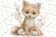 Easter Woodland Animals Clipart, Cute Fox Squirrel Png Product Image 2