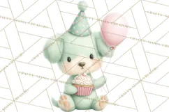 Pastel Birthday Clipart, Cute Party Animals PNG Product Image 4