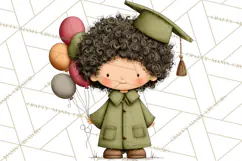Kids Graduation Clipart PNG, Preschool Kindergarten Kids Product Image 4