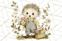 Vintage Garden Animals Clipart, Ducklings Bunnies Lambs Product Image 4