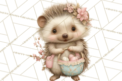 Easter Woodland Animals Clipart, Cute Fox Squirrel Png Product Image 3