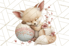 Easter Woodland Animals Clipart, Cute Fox Squirrel Png Product Image 5