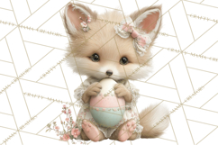 Easter Woodland Animals Clipart, Cute Fox Squirrel Png Product Image 2