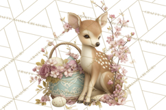Easter Woodland Animals Clipart, Cute Fox Squirrel Png Product Image 2