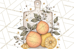 Citrus Kitchen Cottagecore PNG, Rustic Citrus Clipart, Lemon Product Image 5