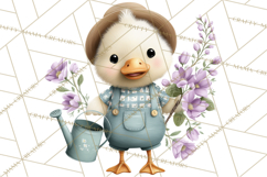 Easter Duckling Clipart, Cute Ducklings in Fancy Outfits Png Product Image 5