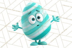 Cute Easter Egg Characters PNG, Adorable Spring Egg Clipart Product Image 5