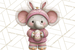 Yarn Animal Easter Clipart, Knitted Plush Easter Animals Png Product Image 5