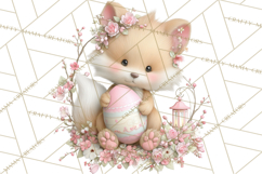 Easter Woodland Animals Clipart, Cute Fox Squirrel Png Product Image 2