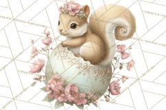 Easter Woodland Animals Clipart, Cute Fox Squirrel Png Product Image 3