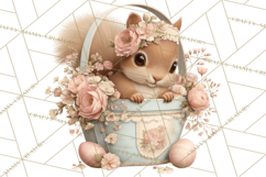 Easter Woodland Animals Clipart, Cute Fox Squirrel Png Product Image 4