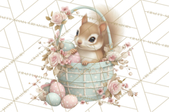 Easter Woodland Animals Clipart, Cute Fox Squirrel Png Product Image 3