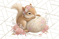 Easter Woodland Animals Clipart, Cute Fox Squirrel Png Product Image 5