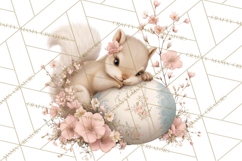 Easter Woodland Animals Clipart, Cute Fox Squirrel Png Product Image 2
