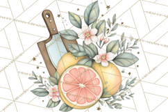 Citrus Kitchen Cottagecore PNG, Rustic Citrus Clipart, Lemon Product Image 2