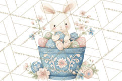 Chinoiserie Easter Clipart, Cute Elegant Bunny Easter Png Product Image 2