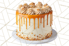 Birthday Cake Clipart, Tiered Cake PNG, Drip Cake PNG Product Image 2