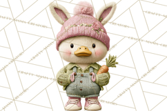 Yarn Animal Easter Clipart, Knitted Plush Easter Animals Png Product Image 2