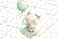 Pastel Birthday Clipart, Cute Party Animals PNG Product Image 2