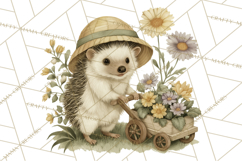 Vintage Garden Animals Clipart, Ducklings Bunnies Lambs Product Image 2