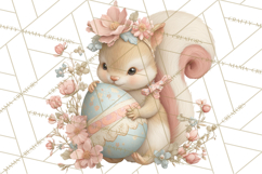 Easter Woodland Animals Clipart, Cute Fox Squirrel Png Product Image 3