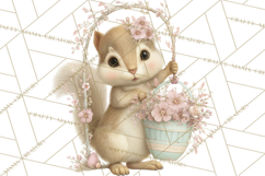 Easter Woodland Animals Clipart, Cute Fox Squirrel Png Product Image 4