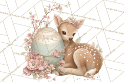 Easter Woodland Animals Clipart, Cute Fox Squirrel Png Product Image 5