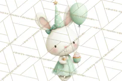 Pastel Birthday Clipart, Cute Party Animals PNG Product Image 3